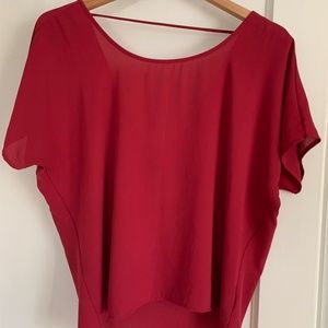 Red Low-Back Top